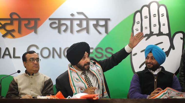 Navjot Singh Sidhu officially joined the Congress Party on Monday. Express Photo/Tashi Tobgyal