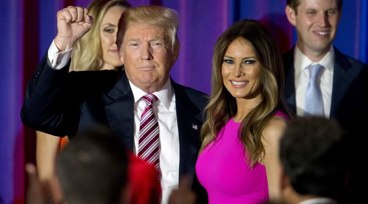 Donald Trump with wife Melania Trump. (Source: AP)