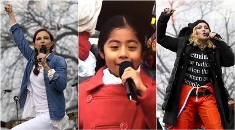 women march, women's march, women's march speeches, women march washington, ashley judd, madonna, gloria steinem, sophie cruz, scarlet johnson, women march news, latest news