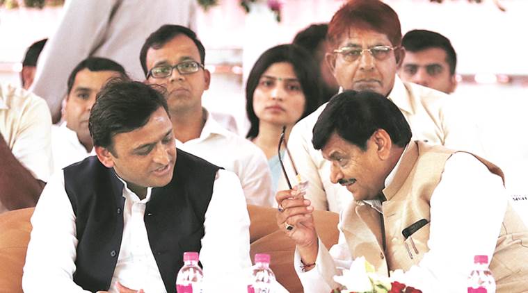 uttar pradesh assembly elections 2017, up assembly polls 2017, akhilesh yadav, ex-up chief minister, ex-cm, samjawadi party national president, shivpal yadav, mulayam singh yadav, sp, party headquarters, indian express news