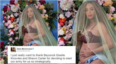 beyonce, beyonce twins, beyonce pregnancy news, beyonce pregnant, beyonce twin pregnacy, beyonce pregnancy photo, entertainment news, beyonce news, indian express