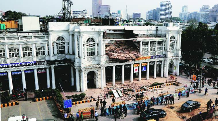 connaught place, connaught place building collapse, building collapse, CP building collapse, delhi building collapse, ndmc, indian express news, delhi, delhi news