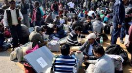 Polling officials check and collect electronic voting machines at a distribution centre on the eve of the first phase of state assembly elections in Mathura up polling, polling today, election today, UP polls today, UP elections, assembly elections 2017, UP elections 2017, UP polls, elections 2017, decision 2017, india news