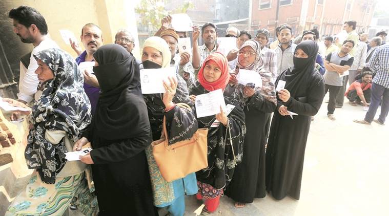 Women voters in queue