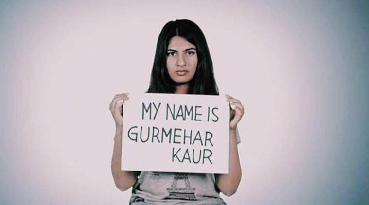 Gurmehar Kaur, Gurmehar Kaur student, kiren rijiju, virender sehwag, delhi university, Gurmehar kaur delhu university, gurmehar kaur protest, gurmehar kaur campaign, news, latest news, abvp news, abvp protest, india news