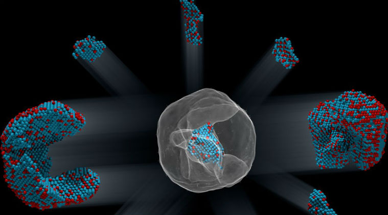 23,000 atoms located, electron microscope, Atom's exact location, materials scientists, Live Science, crystals, protein molecules, iron platinum nano particles, nanometre size structures, irregular crystals, Science, Science news