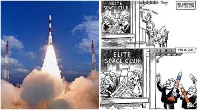 isro, nyt, nyt isro cartoon, toi nyt isro cartoon, NYT ISRO Cartoon, NYT ISro mangalyaan cartoon, PSLV-C37, Indian Space Research Organisation, ISRO, 104 satellites, ISRO record, ISRO world record, india news, indian express news, isro record satellite launch,