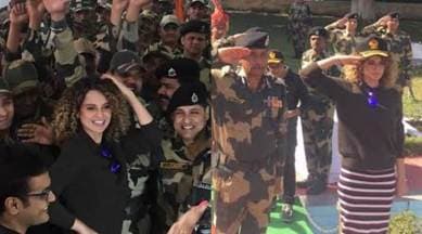 kangana ranaut, rangoon, kangana ranaut jammu, kangana ranaut BSF jawan, shahid kapoor, saif ali khan, kangana shahid, rangoon promotions, indian express news, indian express, entertainment news