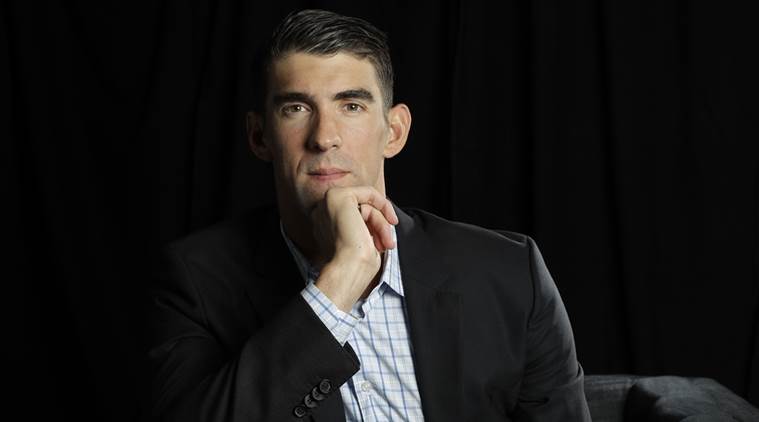 FILE - In this Tuesday, Oct. 25, 2016, file photo, former Olympic swimmer Michael Phelps poses for a portrait while attending the Quickbooks Connect conference as a featured speaker in San Jose, Calif. Phelps is set to testify before a Congressional panel Tuesday, Feb. 28, 2017, in support of more consistent drug testing for competitive athletes. (AP Photo/Marcio Jose Sanchez, File)