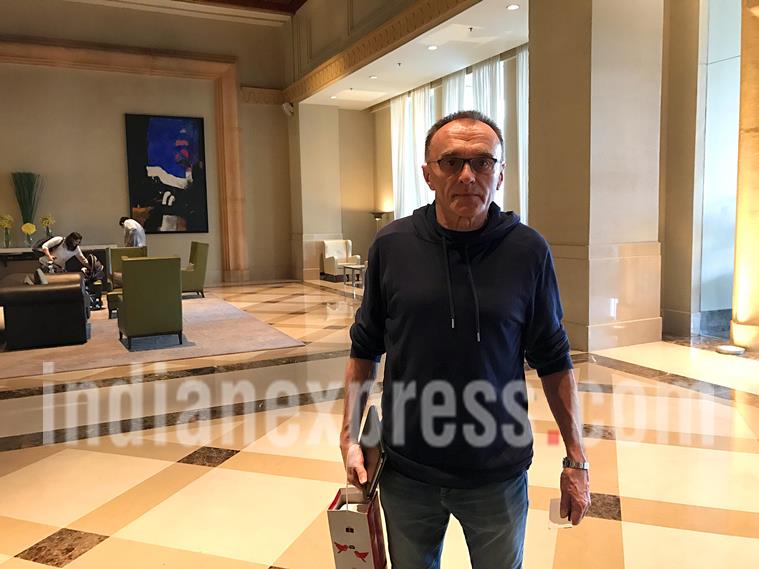 Hollywood director Danny Boyle at Marriot hotel, Juhu after a private meeting with his movie "Slum Dog Millionaire" star Rubina Ali on Monday. Express photo by Nirmal Harindran, 13th February 2017, Mumbai.