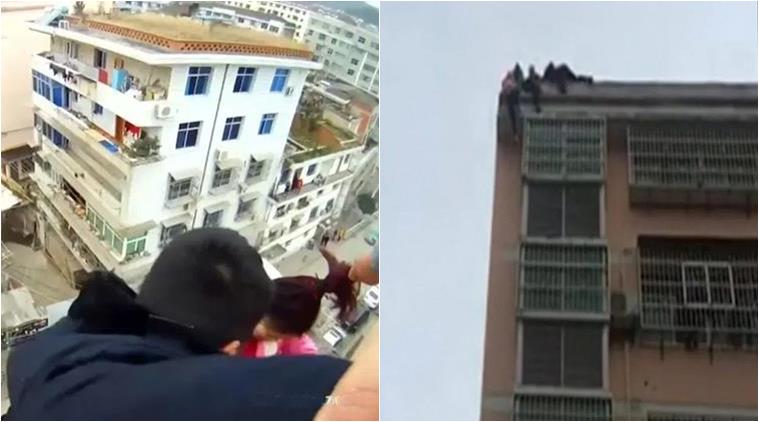 Watch Shocking Video Shows How Man Stopped His Wife From Jumping To