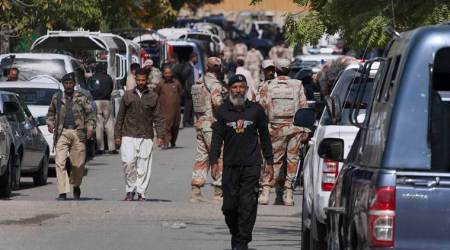 pak military, taliban, pakistan, pak paramilitary force, pak military base attacked, suicide bomb, indian express