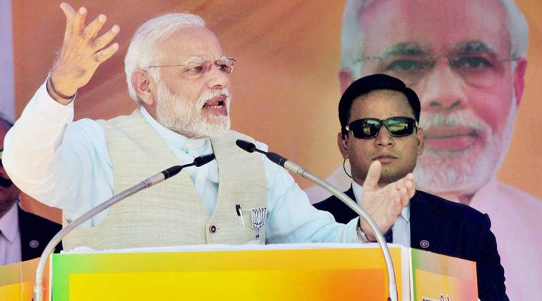 Prime Minister Narendra during a rally. PTI Photo