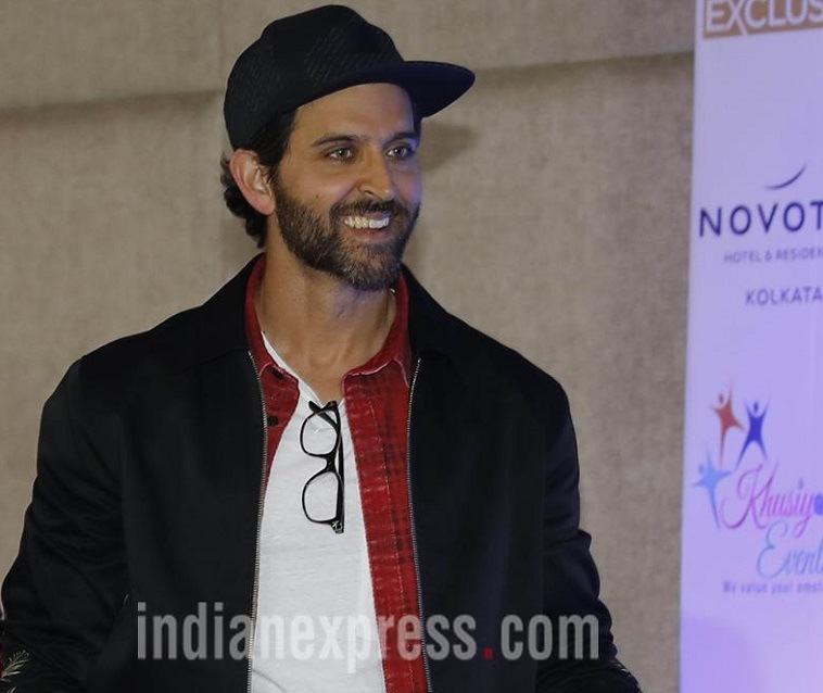 Actor Hrithik during a film promotion visit in Kolkata on February 03, 2017. Hrithik and Yami featuring as visually challenged couple in the film Kaabil, directed by Sanjay Gupta. Express photo by Partha Paul.