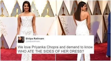 priyanka chopra, priyanka chopra oscars look, priyanka chopra oscars look, priyanka chopra dress, priyanka chopra fashion, priyanka chopra fashion white dress, priyanka chopra oscars twitter jokes, priyanka chopra oscars fashion, oscars 2017, academy awards 2017, oscars fashion, oscars red carpet, indian express, indian express news