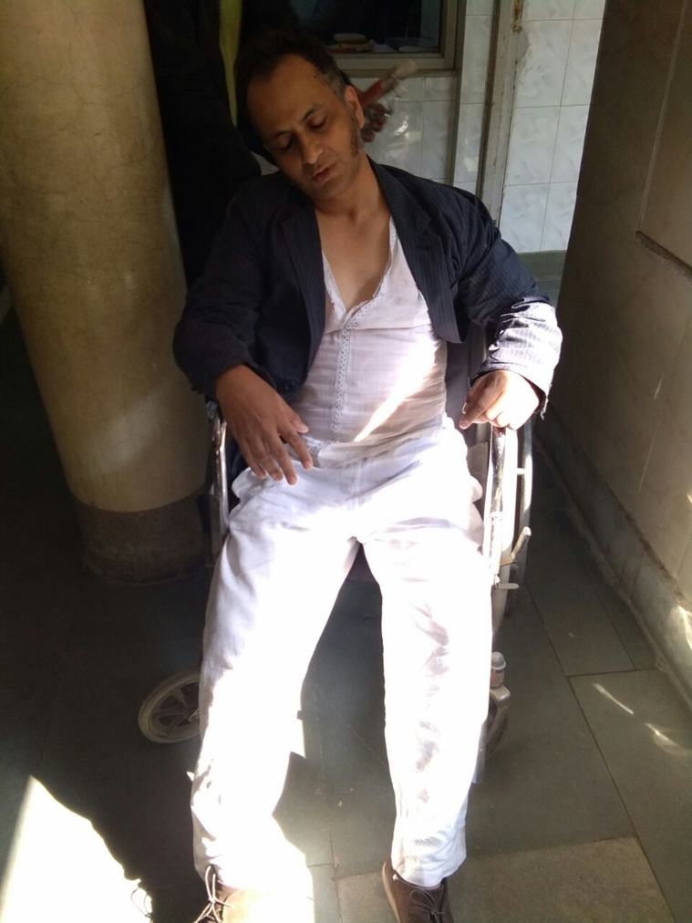 An English professor who was attacked outside Ramjas college. (Express photo)