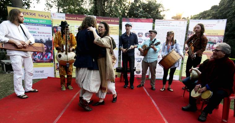 Artists from Sweden, Russia, Czech Republic, Denmark do their performances at Sur Jahan, the Eastern India's biggest World Peace Music festival in Kolkata at Mohar Kunj. The festival from February 3 to 5. Express photo by Subham Dutta. 02.02.17