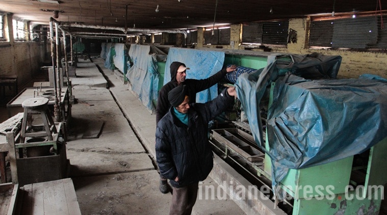 Machines roon at silk factory solina in srinagar..Express Photo by Shuaib Masoodi 23-01-2017