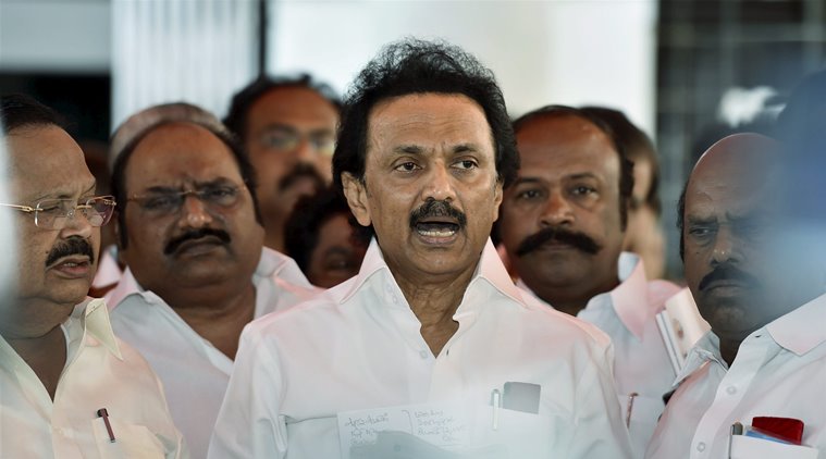 Image result for DMK stalin with against CM Edappadi