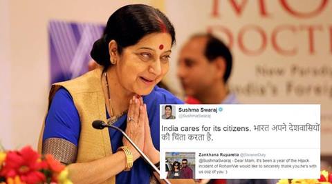 sushmaswaraj, sushma swaraj twitter, sushma swaraj happy birthday, happy birthday sushma swaraj, indian express, indian express news