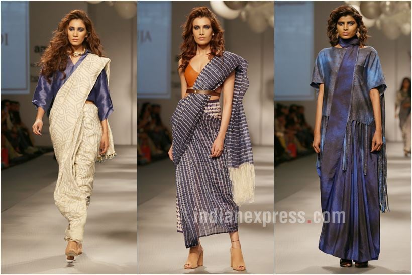 aifw aw 2017, amazon india fashion week, Abraham & Thakore, Manish Malhotra, Raw Mango, Rahul Mishra, Abu Jani Sandeep Khosla, Suneet Varma, Bodice, Huemn, Rara Avis, Payal Singhal, Anita Dongre, sari fashion, sari 24/7, celeb fashion, indian fashion, indian express, indian express news