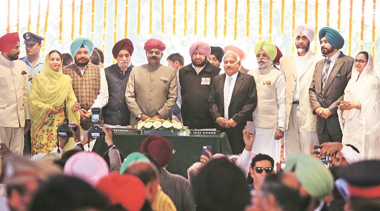 Captain Amarinder Singh, Captain Amarinder Singh oath, punjab electiosn 2017, punjab elections, punjab polls, congress, punjab elections result, indian express news, india news