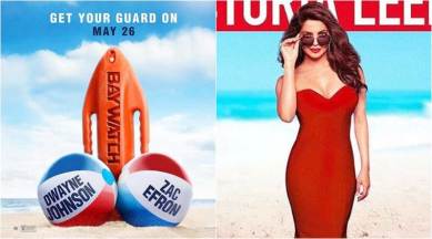 priyanka chopra baywatch, baywatch new poster, dwayne johsnon baywatch poster, zac efron baywatch new poster, baywatch trailer launch, baywatch release date, baywatch movie, priyanka chopra hollywood debut, baywatch raunchy poster,