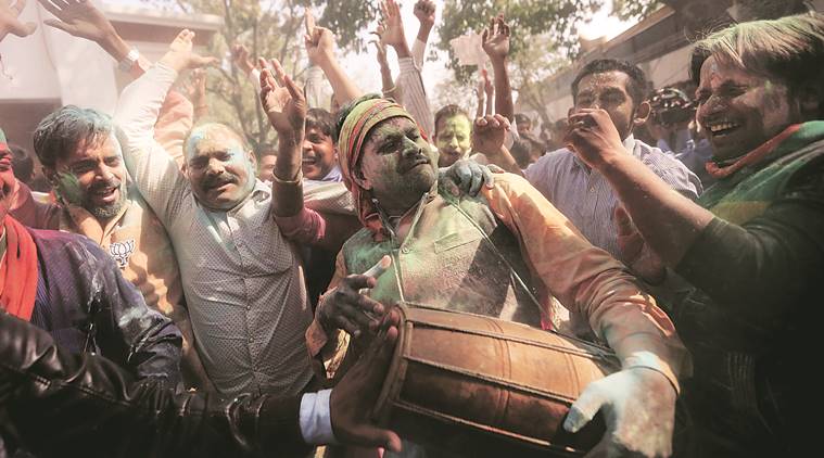 Uttar pradesh assembly election results, Up poll results, Up polls, BJp, BJP victory, BJP win, Narendra Modi, president , President of india, Pranab Mukherjee, president of india, President candidate, president elections, president selection, AIADMK, BJD, NDA, Parliament, india news, indian express news