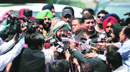 captain to take oath, punjab cm captain amarinder singh, assembly elections 2017, punjab election results 2017, punab election results, goa election results, manipur election results, captain amarinder singh, rahul gandhi, indian express, india news