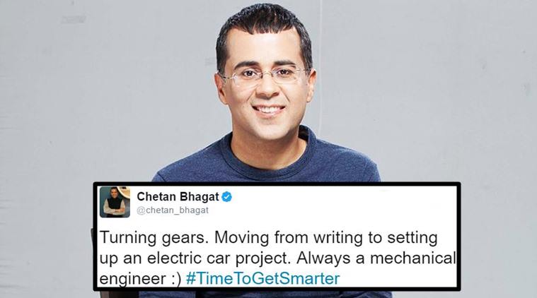 chetan bhagat, chetan bhagat twitter, chetan bhagat twitter turning gears tweet, chetan bhagat tweet break from writing, chetan bhagat break from writing viral tweet, chetan bhagat on a break, chetan bhagat twitter trolls, indian express, indian express news, trending in india, viral