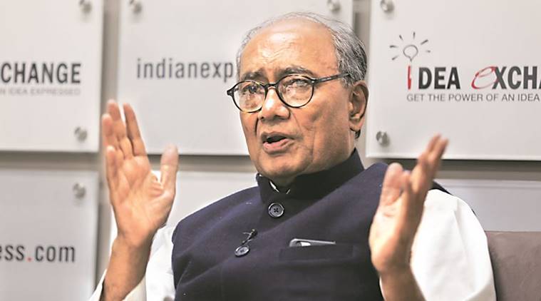 Digvijaya Singh, Digvijaya Singh on Umang Singhar, Digvijaya Singh Umang Singhar fight, Madhya Pradesh Congress, Kamal Nath, Sonia Gandhi, India news, Indian Express