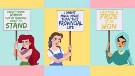 happy women's day, international women's day, world women's day, women's day, disney princess, disney princess reimagine, disney princess placards, disney princess womens day, happy womens day, womens day, womens day 2017, happy womens day 2017, disney princess womens day art works, amanda allen niday, amanda allen niday art work, amanda allen niday instagram, amanda allen niday tumblr, amanda allen niday facebook, amanda allen niday society6, snow white, jasmine, ariel, belle, cinderella, mulan, indian express, indian express news