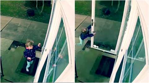 girl flying with the wind, girl flying with the door, girl flying in the air, girl flying with wind, ohio girl flying along with a door, indian express, indian express news