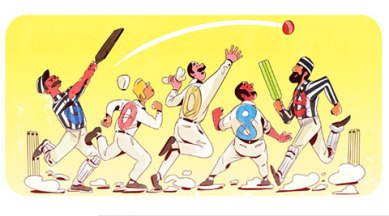 test cricket, when was first test match played, google doodle, google doodle first cricket test, world's first test cricket match, 140 anniversary test cricket, england australia cricket rivalry, mcg, melbourne cricket ground, england vs australia, eng vs aus, cricket history, google doodle cricket, google doodle sports, indian express, indian express news