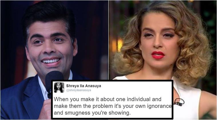 karan johar, kangana ranaut, karan johar kangana ranaut nepotism, karan johar kangana ranaut spat, nepotism, indian express, indian express trending,