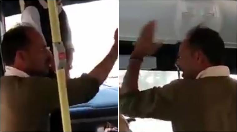 kerala man abuses female student, kerala man slaps law student in bus, kerala man video viral, kerala man slaps woman in bus viral video, indian express, indian express news
