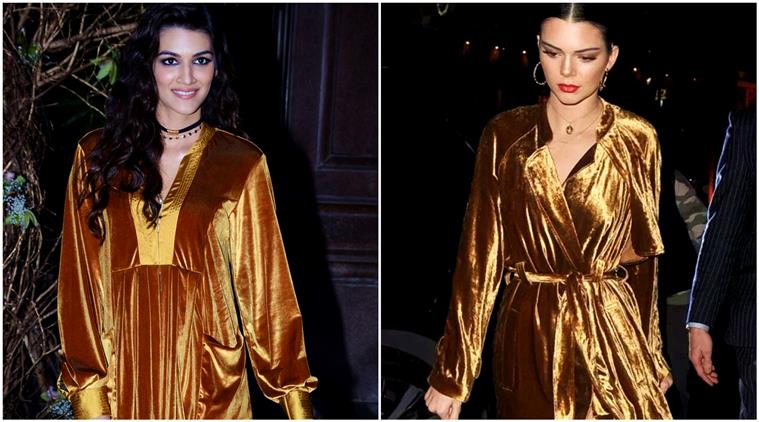 Kriti Sanon or Kendall Jenner: Who dazzled in the golden velvet dress  better? | Fashion News - The Indian Express