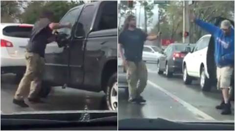 Video showing man smashing car windows out with baton posted online