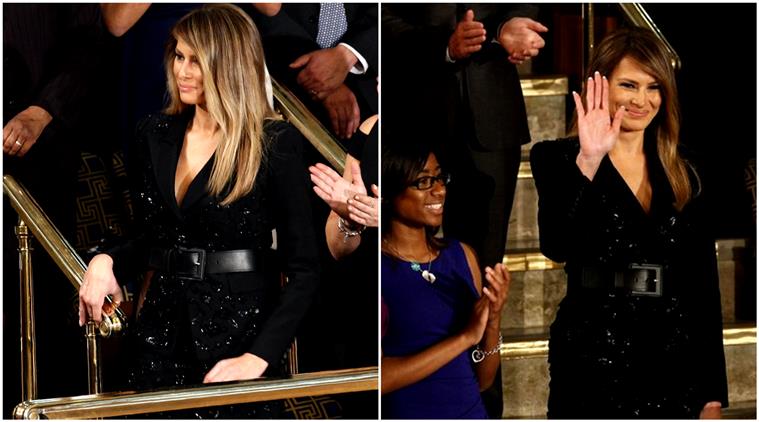 Melania Trump Sparkles In Michael Kors Outfit At Donald Trumps First Joint Address Fashion 2523