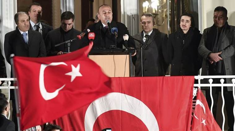 Turkey, Germany, Turkey-Germany, democracy, Turkish Foreign Minister Mevlut Cavusoglu, turkey president erdogan, erdogan, world news, indian express news