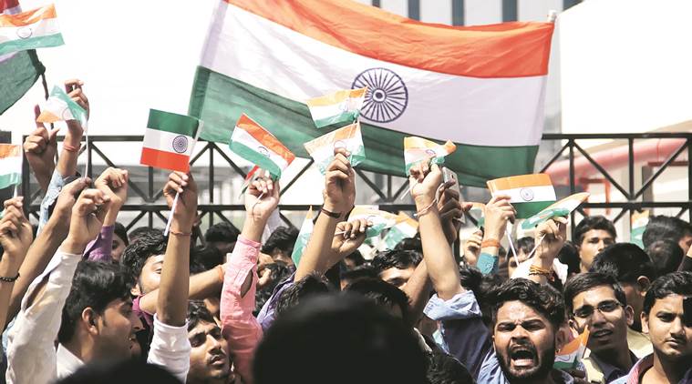  national flag, chinese citizen national flag insult, tricolour, oppo office noida, noida news, indian express