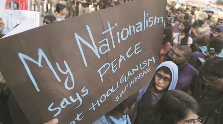 Delhi university, DU, DU protests, DU students protest, DU abvp, delhi university abvp, Ramjas row, ramjas violence, abvp ramjas, umar khalid, umar khalid ramjas, ABVP, india news, delhi news, indian express news