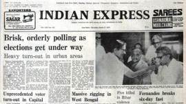 forty years ago, india forty years ago, elections then, elections forty years ago, voting, George Fernandes, khoon pasina, indian express editorial