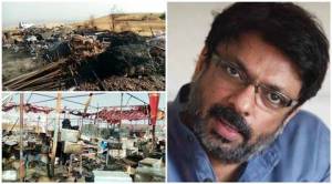padmavati, padamavati sets attacked, padmavati sets burnt, sanjay leela bhansali, padmavati sanjay leela bhansali, padmavati sets image
