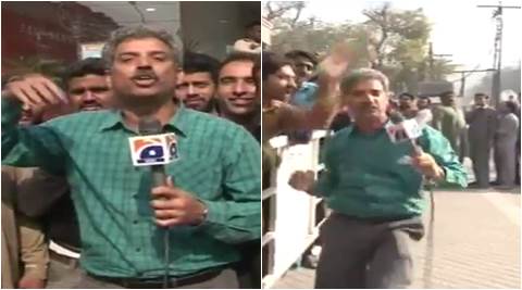 pakistani reporter dancing, pakistani reporter dancing in gaddhafi stadium, reporter dancing in Lahore, funny reporting by pakistani reporter, chand nawab, indian express, indian express news
