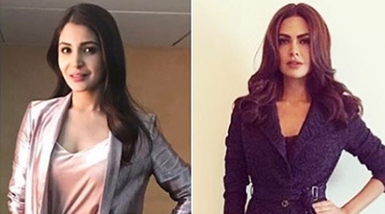 While Anushka Sharma (L) went for a metallic look, Esha Gupta opted for a sober one. (Source: Instagram)