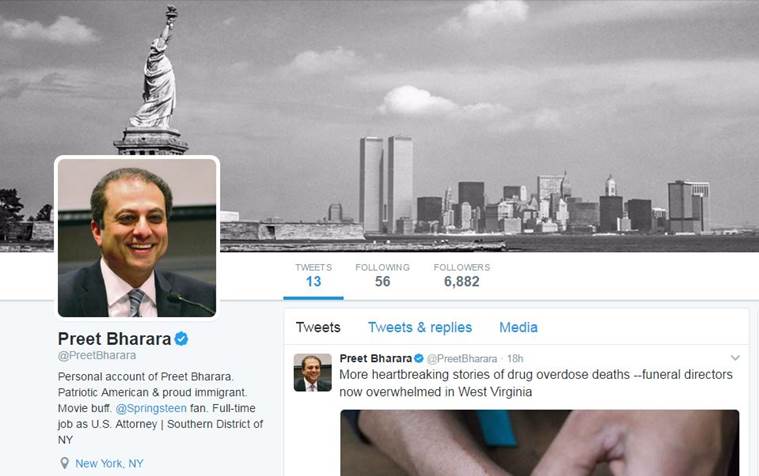 donald trump, trump, ny prosecutor, ny prosecutor preet bharara, preet bharara, bharara, preet bharara donald trump, us elections, us elections 2016, us news, world news, indian express