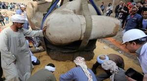 From the mud in a Cairo neighbourhood, rises an ancient king of Egypt