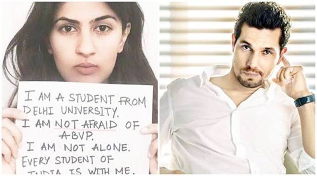 gurmehar kaur, gurmehar kaur protest, bollywood in support of gurmehar kaur, bollywood against gurmehar kaur, vidya balan, amitabh bachchan, javed akhtar, vidya balan, naseeruddin shah, madhur bhandarkar, kabir khan, sarkar 3, pooja bhatt, abhijeet singer, indian express news, entertainment news