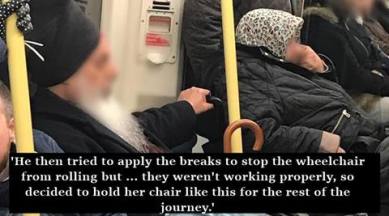 sikh man on train, sikh main gives muslim woman seat on train, sikh man on train gives muslim woman seat in US, sikh man kindness, sikh man helps muslim woman, indian express, indian express news, united states ethnic confilicts